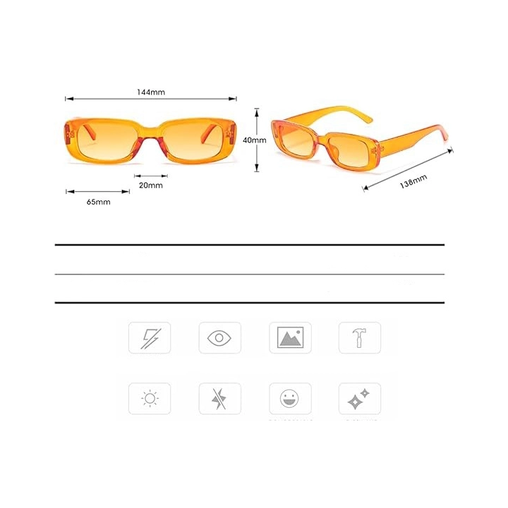 Okulary przeciwsłoneczne retro prostokątne RUNHUIS unisex małe kwadratowe vintage