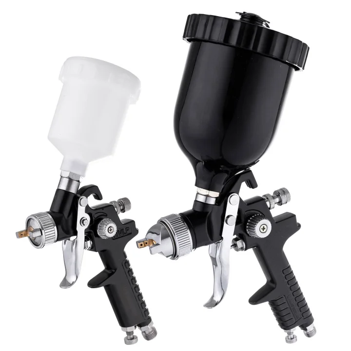 Pistolet Lakierniczy Zestaw 3x Dysza 0,8 1,4 1,7 HVLP do Malowania BLACK