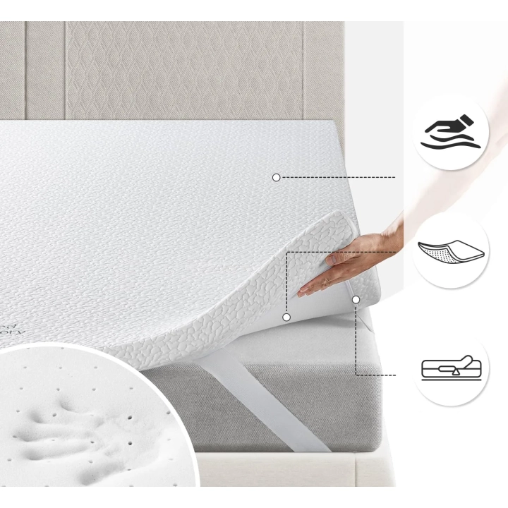 Topper BedStory 6cm 90x190cm pianka memory materac zdejmowany i zmywalny