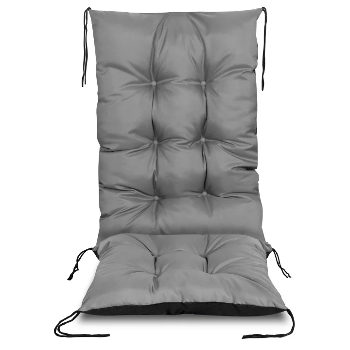 Poduszka ogrodowa 50x50x80 cm na krzesło wodoodporna szara