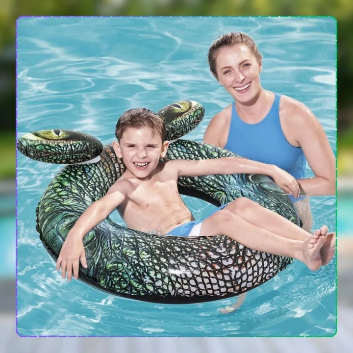 BESTWAY KOŁO DMUCHANE DO PŁYWANIA KÓŁKO PLAŻOWE KROKODYL DUŻE 91 CM
