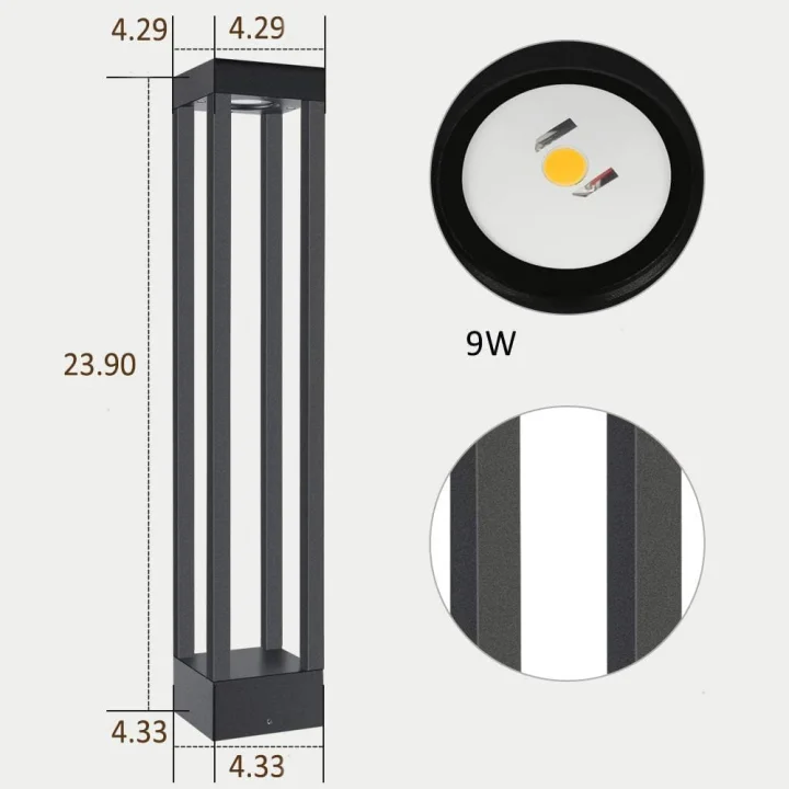 Lampa ogrodowa LED Kingwen 1180 9W 3000K IP65 zewnętrzna