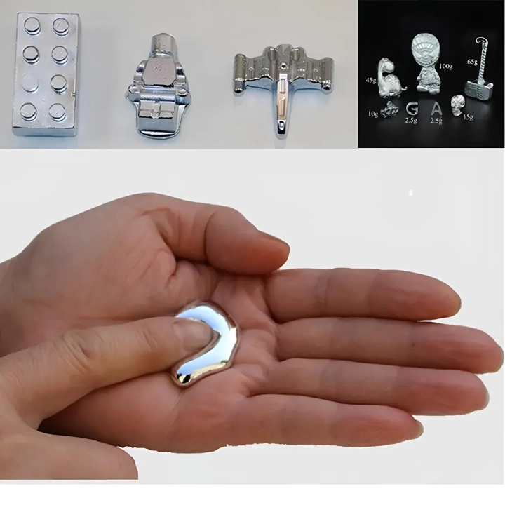 Metal Gallium RESTEQ 20g czystość 99,99% metal topniejący w rękach do nauki eksperymentów i kolekcji