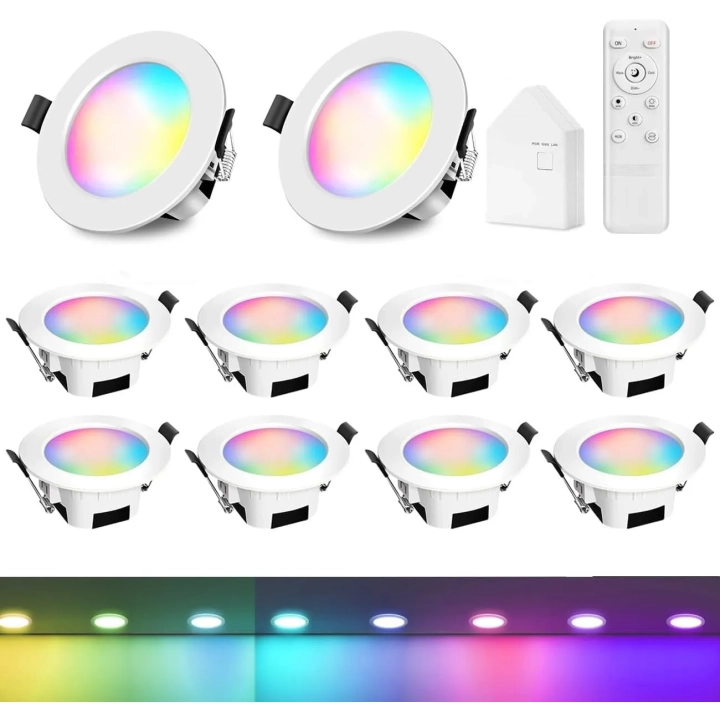 Inteligentne oświetlenie wpuszczane GEYUEYA 9W WiFi/Bluetooth 10 sztuk