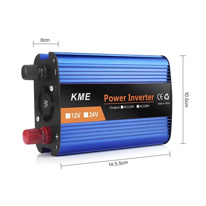 Przetwornica napięcia KME 500, falownik samochodowy na 500W (12V-220V)