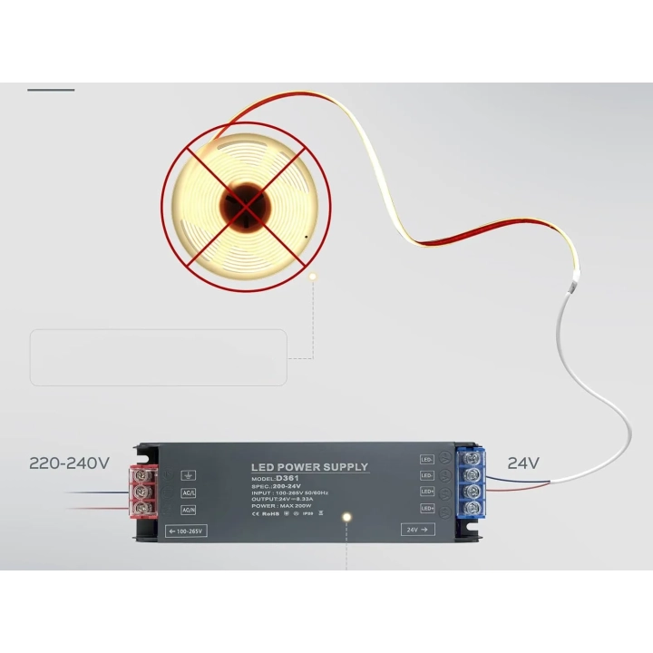 Transformator mocy 24 V, 230 V, 100 W zasilacz BRIMETI D361 do urządzeń elektronicznych