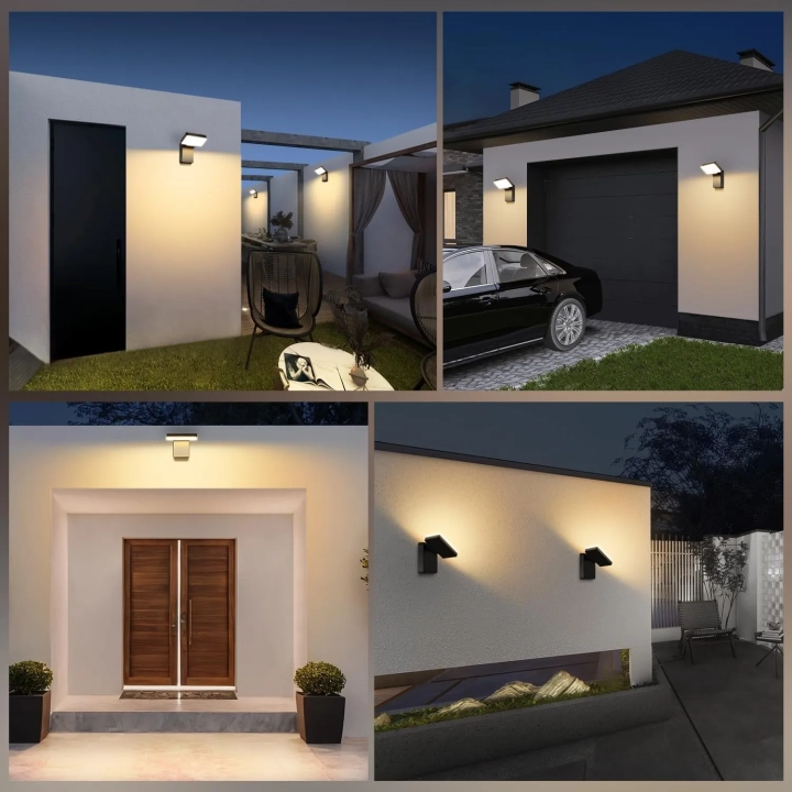 Lampa zewnętrzna LED Kingwen 40 W 3000 K IP65 czarna obracana 360° składana