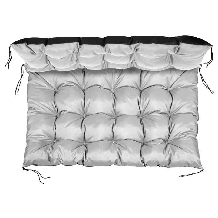 Zestaw Poduszka ogrodowa 120/80 cm + 120/40 cm na ławkę palety wodoodporna jasnoszara