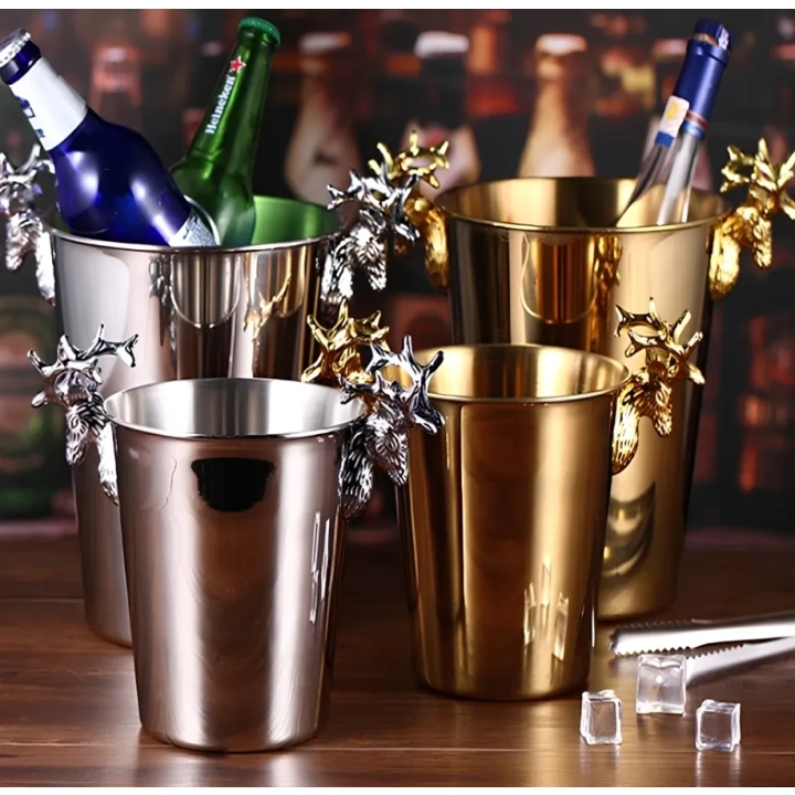 Cooler wiaderko do schłodzenia alkoholu do lodu 5l elegancki pojemnik na lód i butelki idealny do imprez i prezentów