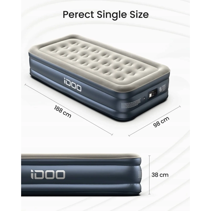PO NAPRAWIE IDOO materac dmuchany jednoosobowy 188x99x38 cm I-C-019