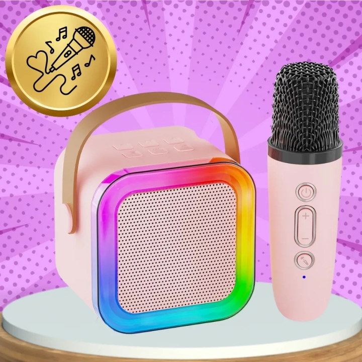 GŁOŚNIK PRZENOŚNY BEZPRZEWODOWY BLUETOOTH KARAOKE Z MIKROFONEM USB RGB v