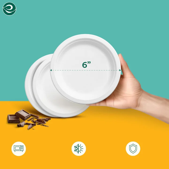 Talerze papierowe15 cm kompostowalne ECO SOUL 1000 szt. jednorazowe białe