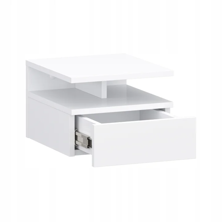 Ścienna szafka nocna biała z szufladą 32x35x23 cm