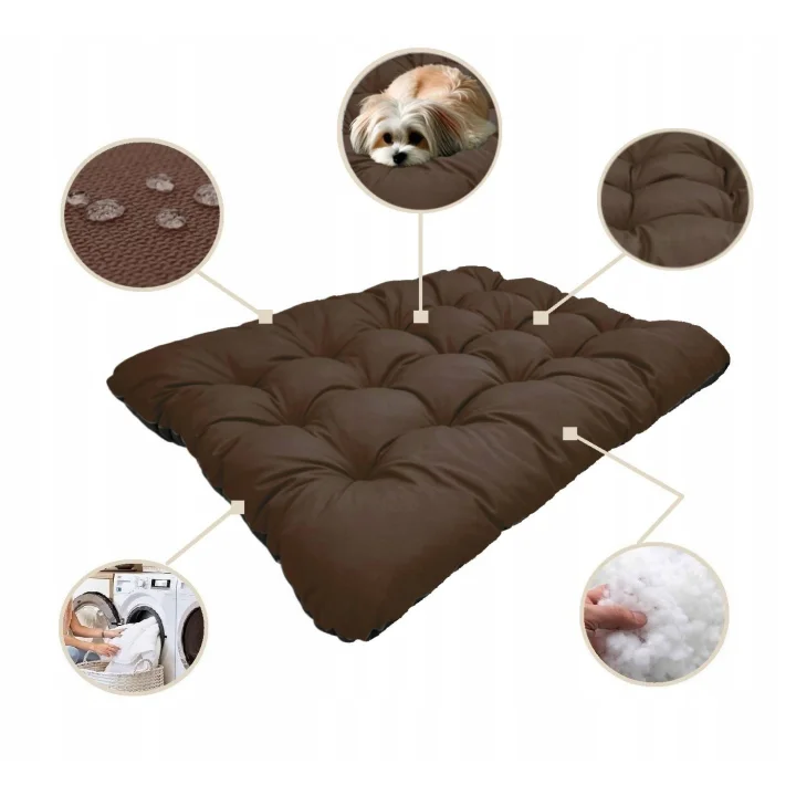 Legowisko dla psa poduszka PRESTIGE 80x60 cm wodoodporna brązowe