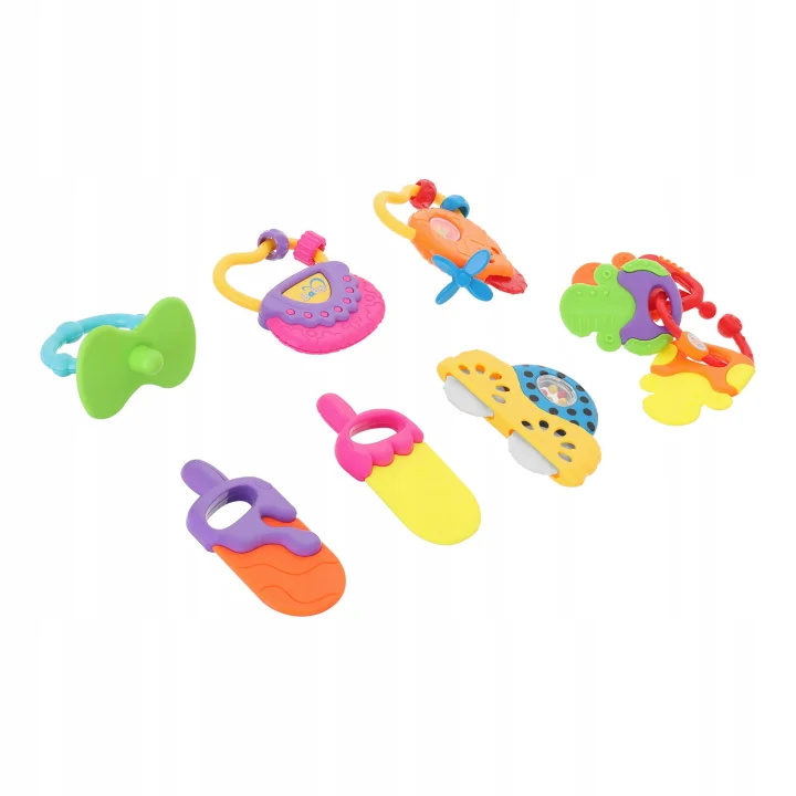 LT257 SKARBONKA RÓŻÓWA KRÓWKA I MIX 6 GRYZAKÓW GRZECHOTEK