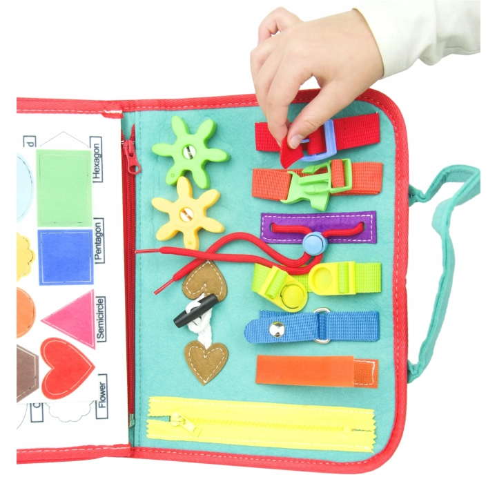 TABLICA SENSORYCZNA KOSMOS MONTESSORI MANIPULACYJNA UNIWERSALNA KSIĄŻKA 3D