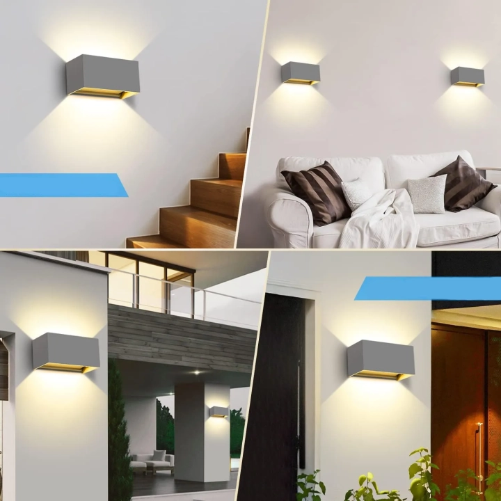 Lampy LED Kingwen 20 W 3000 K IP65 szare zestaw 2 szt.