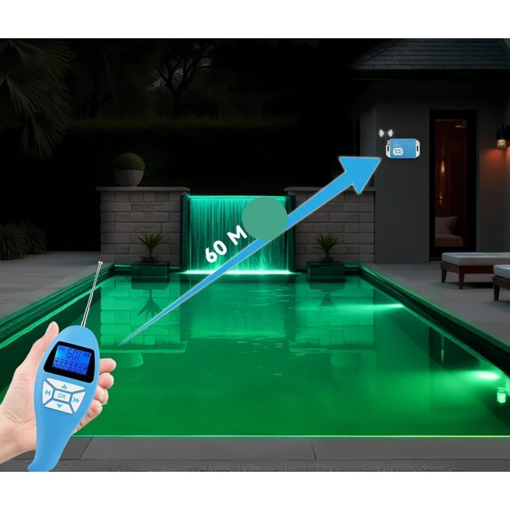 Lampa basenowa mini LED LyLmLe PL06-CS6W(A)-D 6W RGB IP68 12V z pilotem 2 szt.