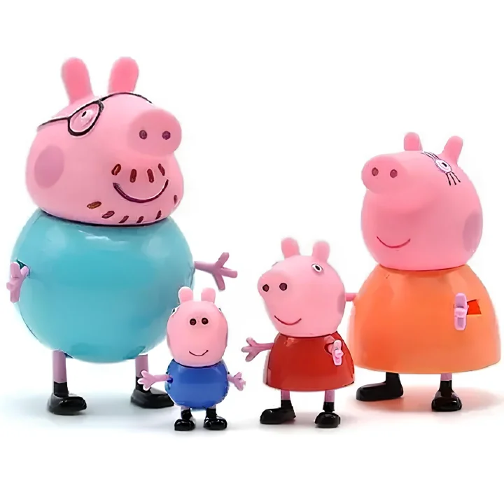 Zestaw figurek z bajki Peppa 4 szt zabawki przedstawiające ulubionych bohaterów dzieci