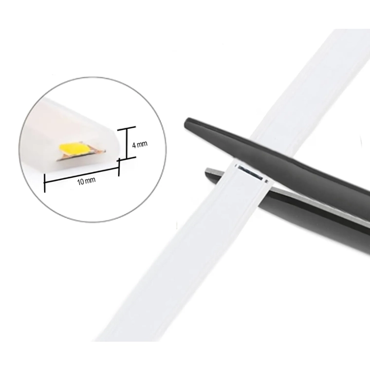 Taśma LED COB 10 m PCNING 230 V IP67 wodoodporna biała 4000K POWYSTAWOWY