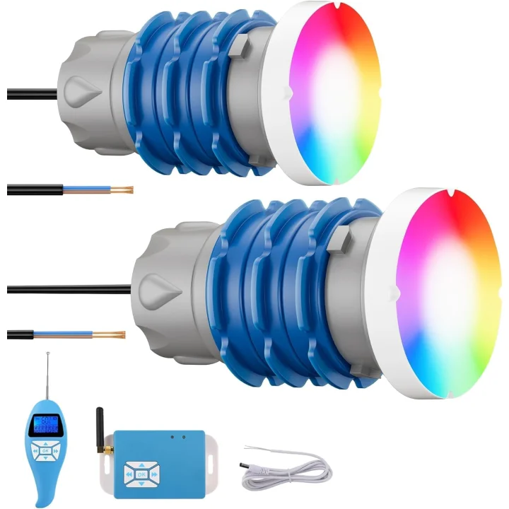 Lampa basenowa mini LED LyLmLe PL06-CS6W(A)-D 6W RGB IP68 12V z pilotem 2 szt.
