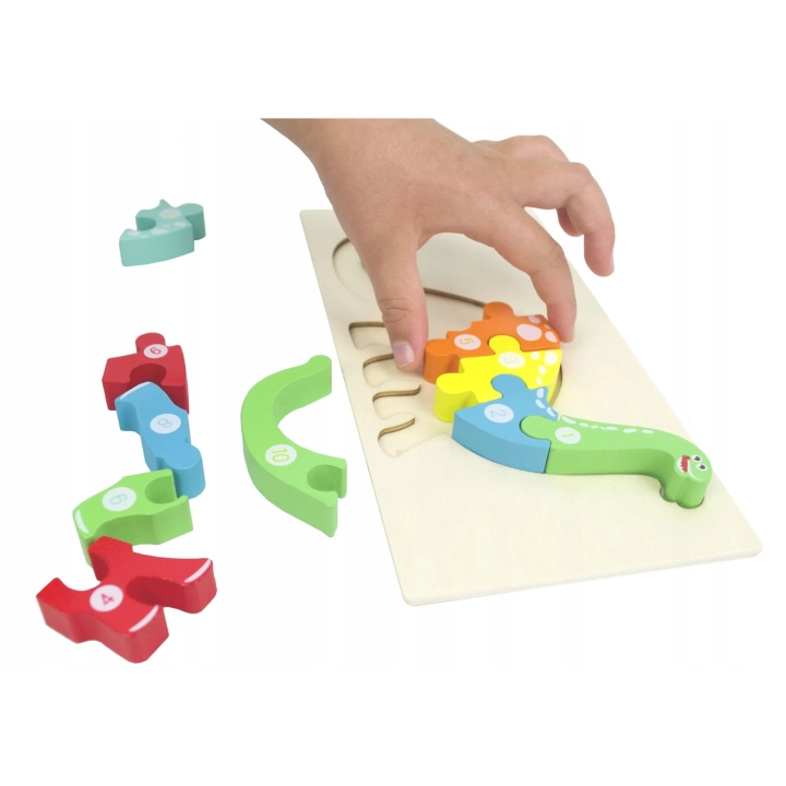 LT427 PUZZLE EDUKACYJNE DINOZAUR 3D MONTESSORI DREWNIANE PUZZLE