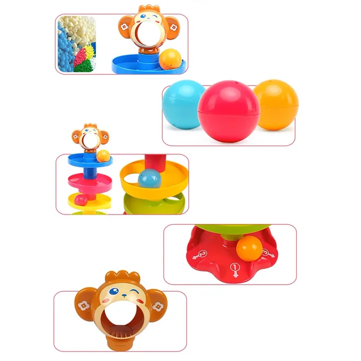 ZJEŻDZALNIA EDUKACYJNA WIEŻA Z PIŁECZKAMI GRZECHOTKA MAŁPKA