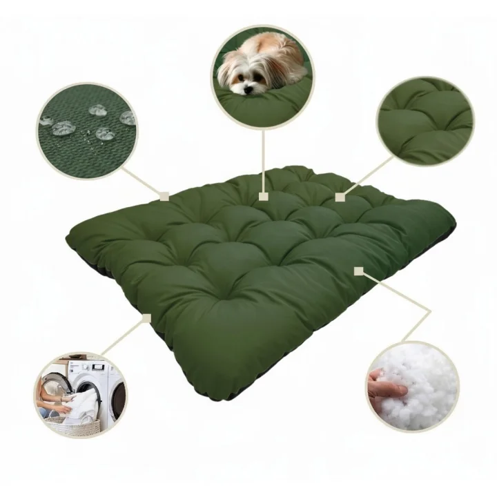 Legowisko dla psa poduszka PRESTIGE 120x80 cm wodoodporna zielone