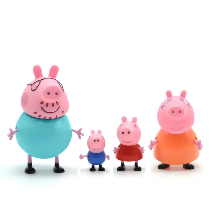 Zestaw figurek z bajki Peppa 4 szt zabawki przedstawiające ulubionych bohaterów dzieci