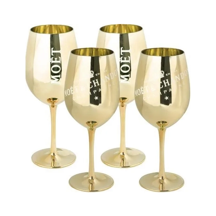 Kieliszek Moët & Chandon Ibiza 1 szt. Złoty elegancki kieliszek z tworzywa w złotym kolorze do szampana i drinków