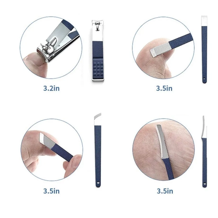 Zestaw do manicure i pedicure RESTEQ 18 narzędzi w etui zestaw pielęgnacyjny do paznokci dłoni stóp