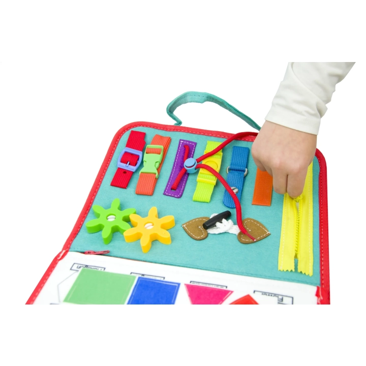 TABLICA SENSORYCZNA KOSMOS MONTESSORI MANIPULACYJNA UNIWERSALNA KSIĄŻKA 3D