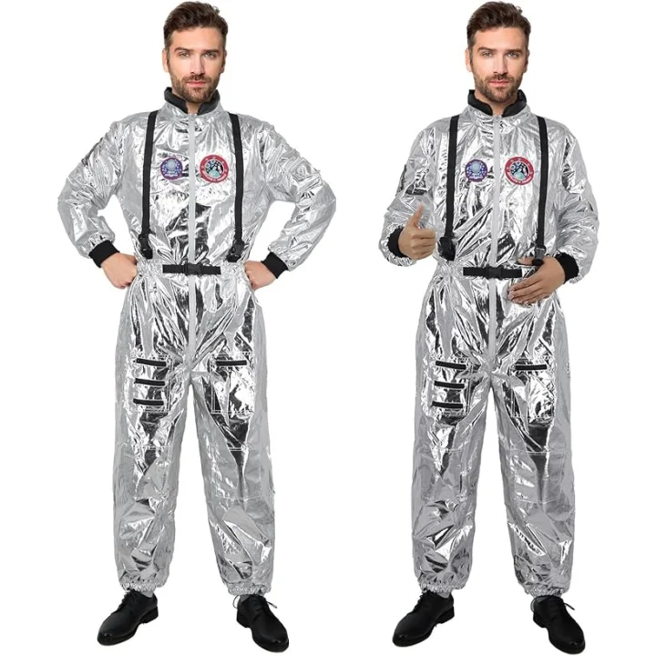 Kostium astronauta srebrny unisex dla dorosłych karnawał S UWXOZO