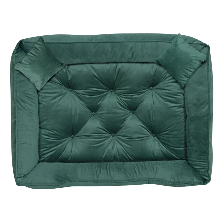 Legowisko dla psa kojec 100x75 cm welur ciemnozielony