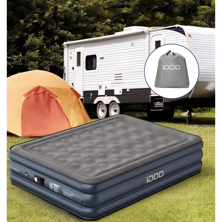 Materac dmuchany z pompką elektryczną iDOO R-M002 203x152x46cm po naprawie