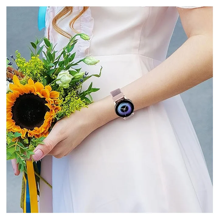 Pasek do zegarka smartwatch silikon 20mm Mugust 3 szt. rzep szary/różowy/niebieski