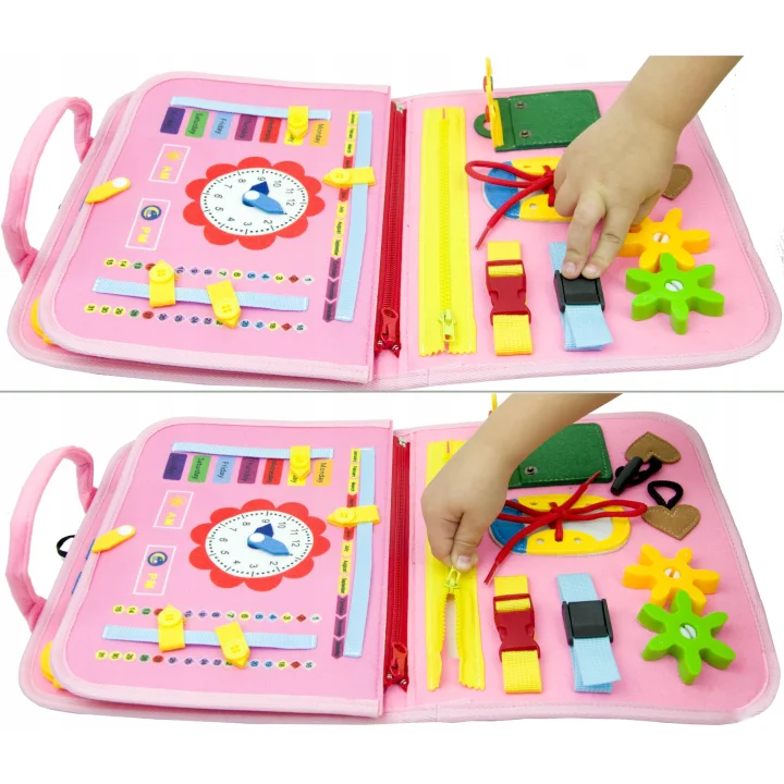 TABLICA SENSORYCZNA SYRENKA MONTESSORI MANIPULACYJNA KSIĄŻKA 3D