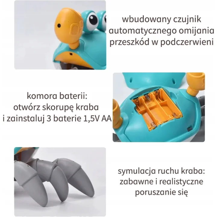 UCIEKAJĄCY PEŁZAJĄCY KRAB CHODZI GRA MUZYKA DO NAUKI RACZKOWANIA