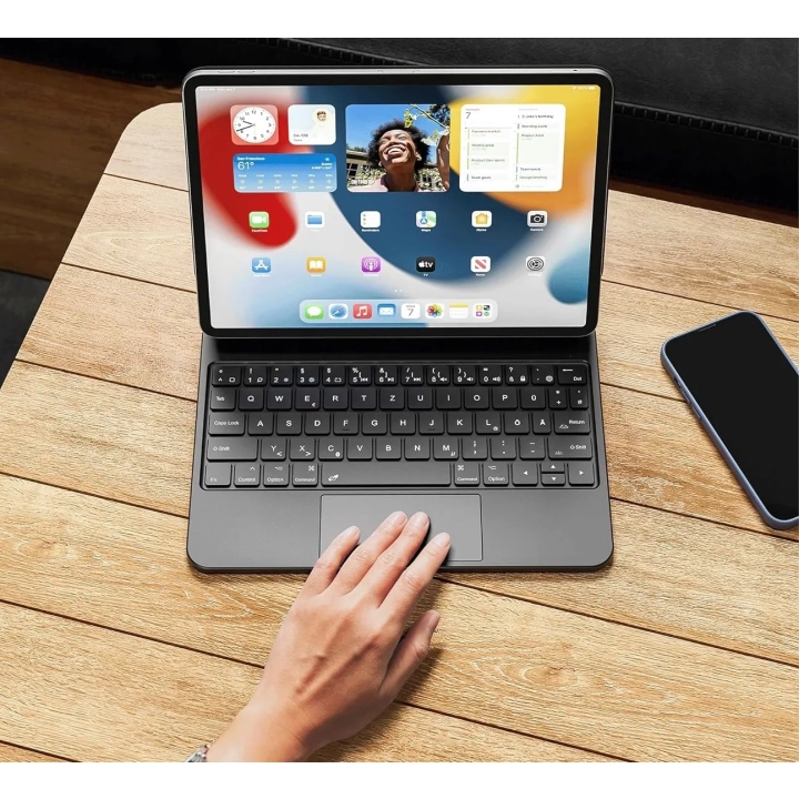 Klawiatura Earto do iPad Air 11 2024 (M2) QWERTY, 7 kolorów, czarny
