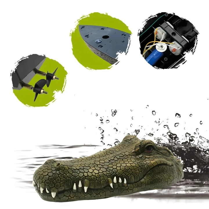 Pływająca głowa krokodyla, zabawka łódź z imitacją głowy krokodyla Flytec V002 2.4G