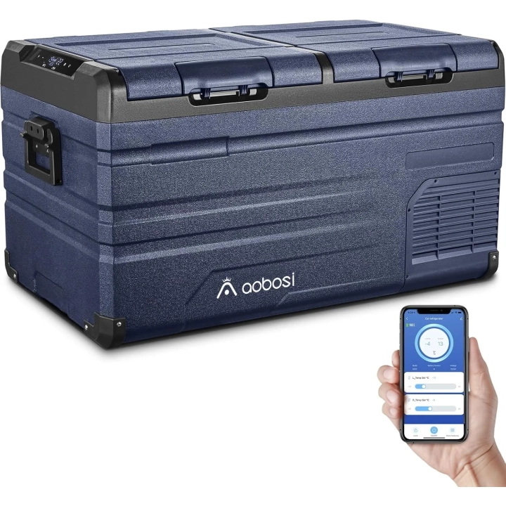 Lodówka samochodowa AAOBOSI TW75, 72l, WiFi, USB, 12/24V, 80 W, Powystawowy