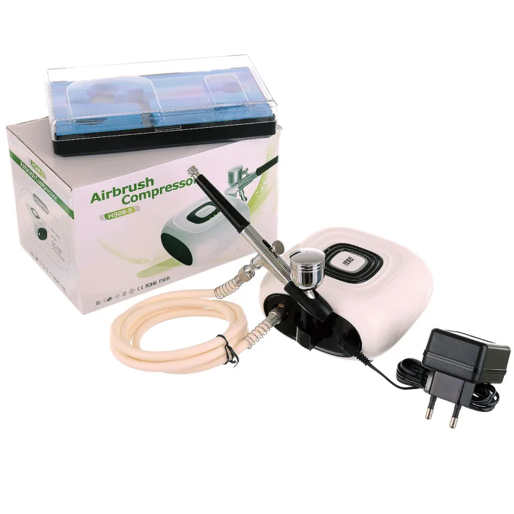 Studio airbrush kosmetyczne KOMPRESOR 3-stopnie regulacji AEROGRAF 0,3mm