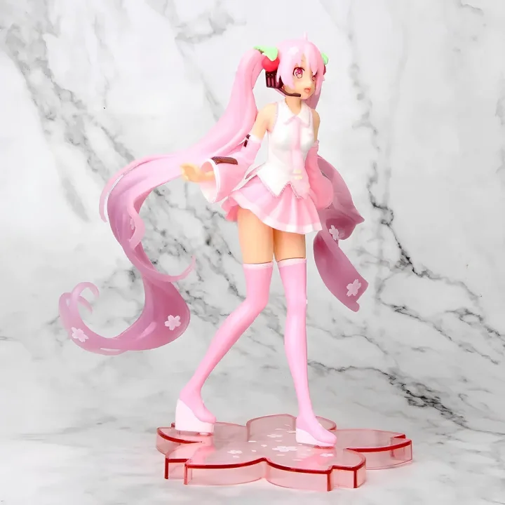 Figurka anime Miku Hatsune Sakura 15 cm kolekcjonerska figurka japońskiej idolki w wersji sakura