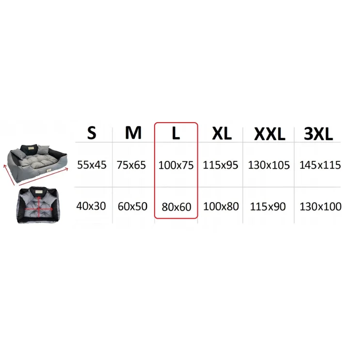 Legowisko dla psa kojec KINGDOG MM43 100x75 cm personalizowane rozbieralne antyslip czarne