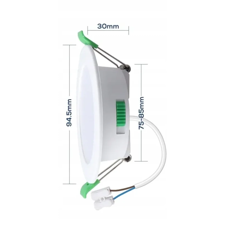 REFLEKTOR ALUSSO DL-SS25-105LND3 3000K 4000K 6500K 320-400LM 5W 75-85MM zestaw 12szt.