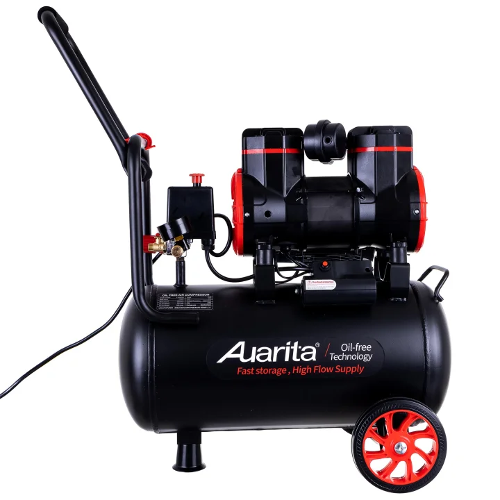 Kompresor bezolejowy Auarita 24L 2-tłokowy 1450W 8 bar - mobilny