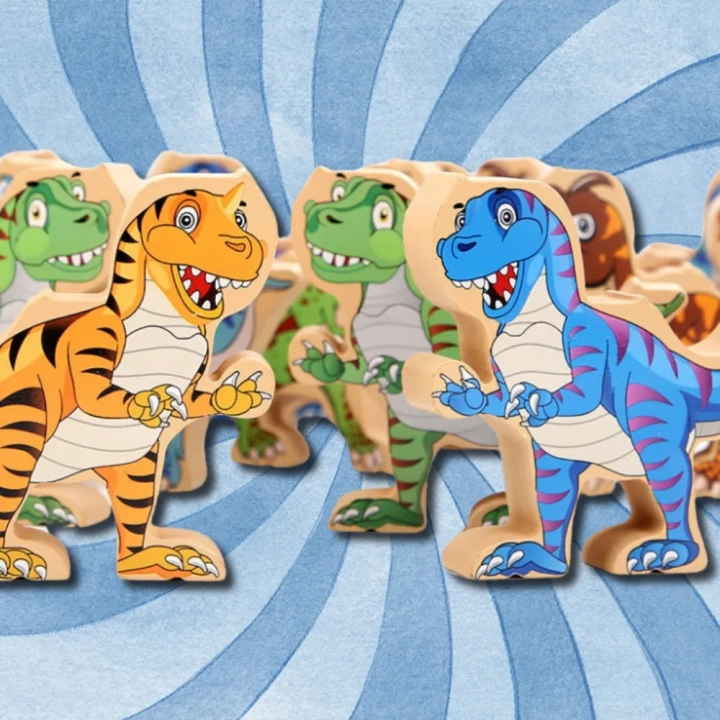GRA ZRĘCZNOŚCIOWA LOGICZNA KLOCKI BALANSUJĄCE DINOZARY T-REX WIEŻA JHTOY-640