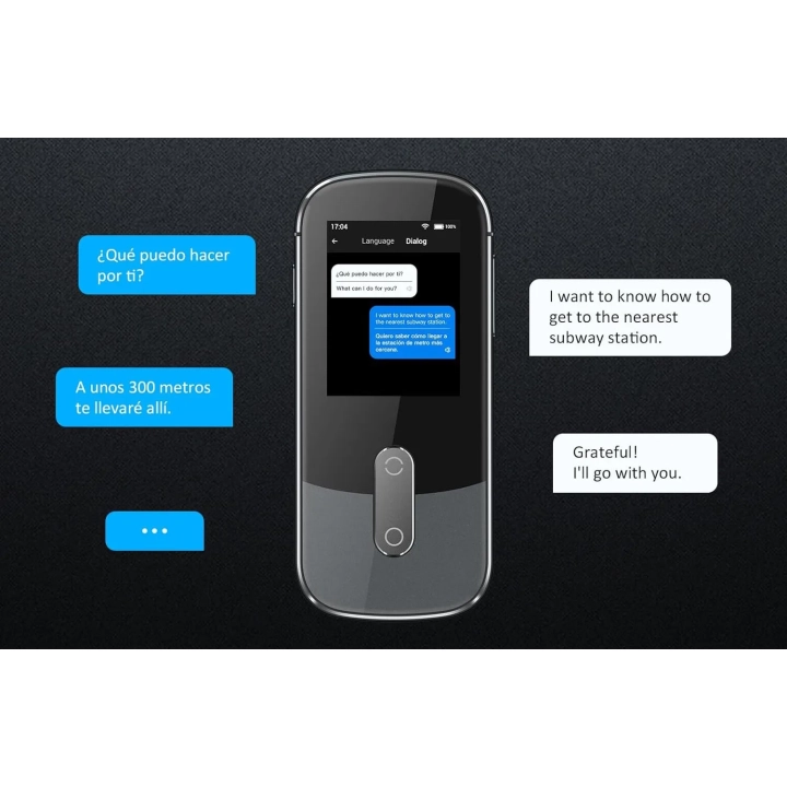UŻYWANE Translator elektroniczny offline W09 PRO 144 języki foto bez WiFi szary