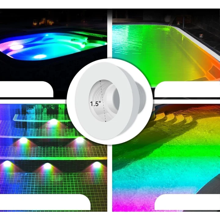 Lampa basenowa mini LED LyLmLe PL06-CS6W(A)-D 6W RGB IP68 12V z pilotem 2 szt.