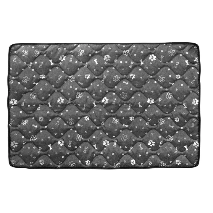 Legowisko dla psa mata 120x80 cm wodoodporne kości srebrne